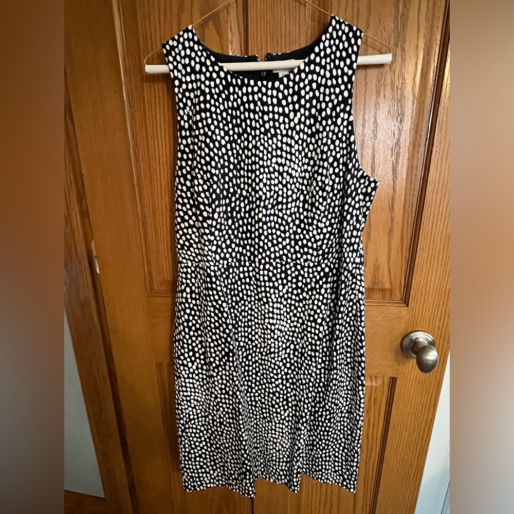J. Crew black and white polka dot tailored dress. Size 10